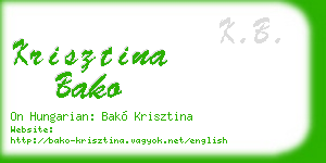 krisztina bako business card