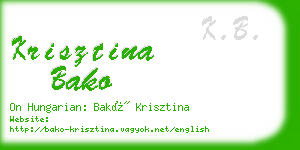 krisztina bako business card